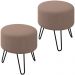 Kit 2 Puff Puf Para Sala Pes Metal Small Veludo SL 949 Peer