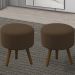 Kit 2 Puff Puf Para Sala Pes Palito Small Veludo SL 942 Peer