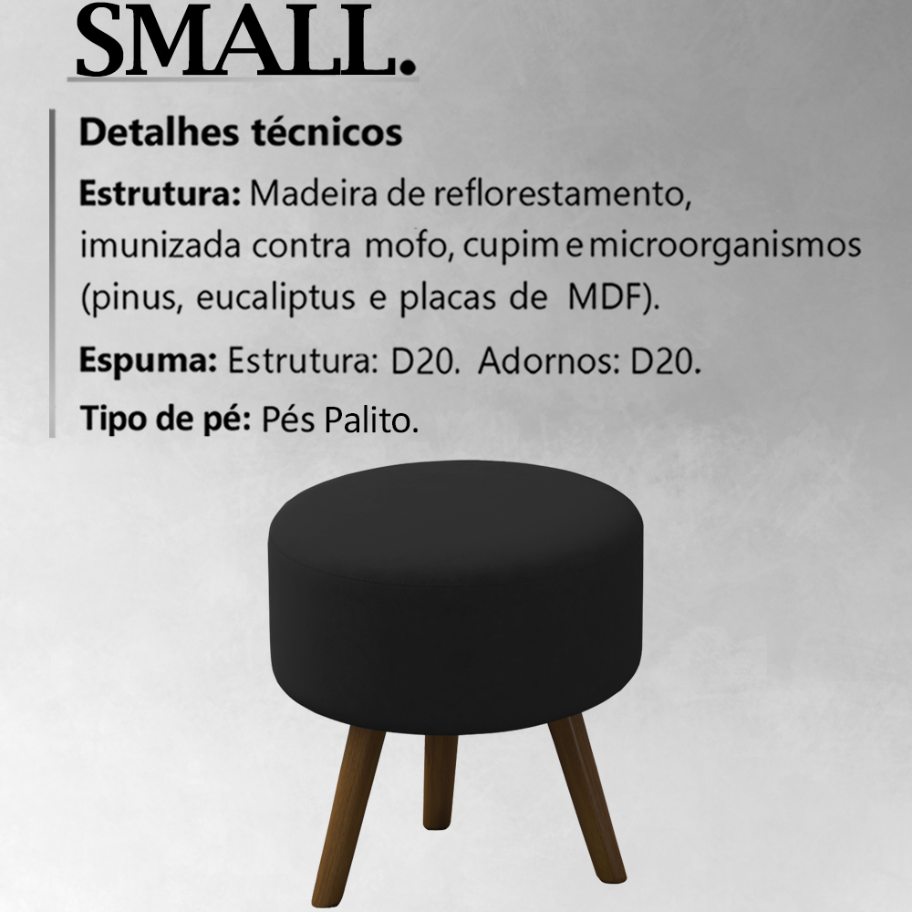 Kit 2 Puff Puf Para Sala Pes Palito Small Veludo SL 944 Peer