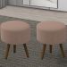 Kit 2 Puff Puf Para Sala Pes Palito Small Veludo SL 949 Peer