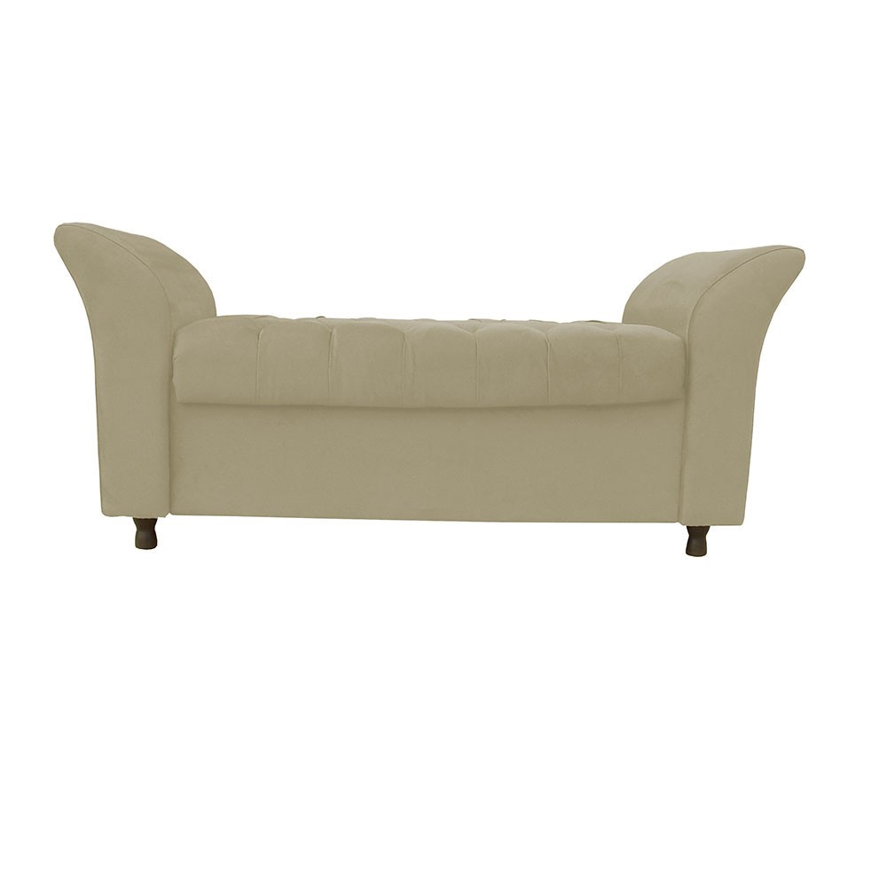 Calçadeira Egeo 160 Para Cama Queen TCA-941 Veludo Bege Perfan Móveis
