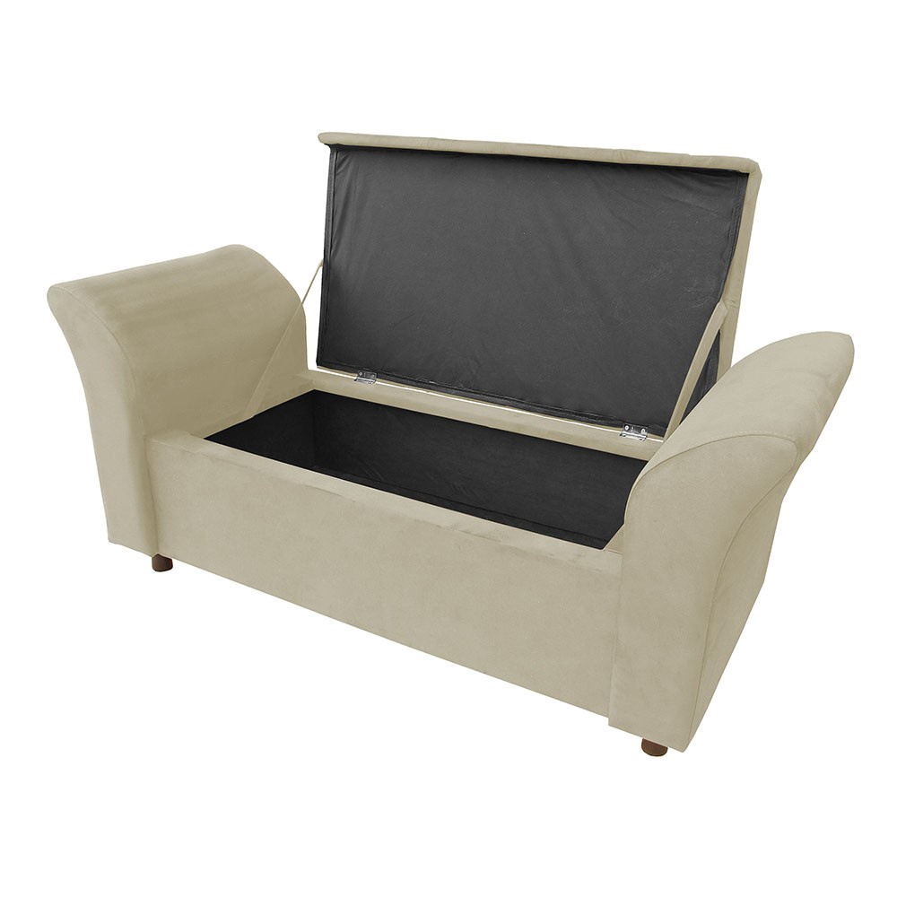Calçadeira Egeo com Articulador 160 Para Cama Queen TCA-941 Veludo Bege Perfan Móveis