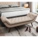 Calçadeira Veneza 160 Para Cama Queen TCA-941 Veludo Bege Perfan Móveis
