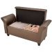 Puff Baú Decorativo com Pés de Madeira Egeo 1,60 TCS-357 Marrom - Perfan