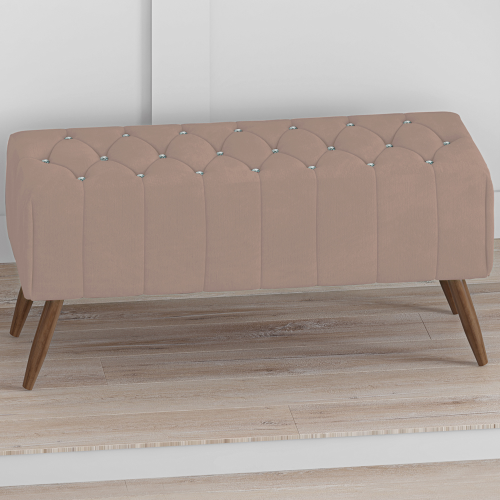 Puff Puf Para 100 cm Sala Pes Madeira Trit Veludo SL 949 Peer