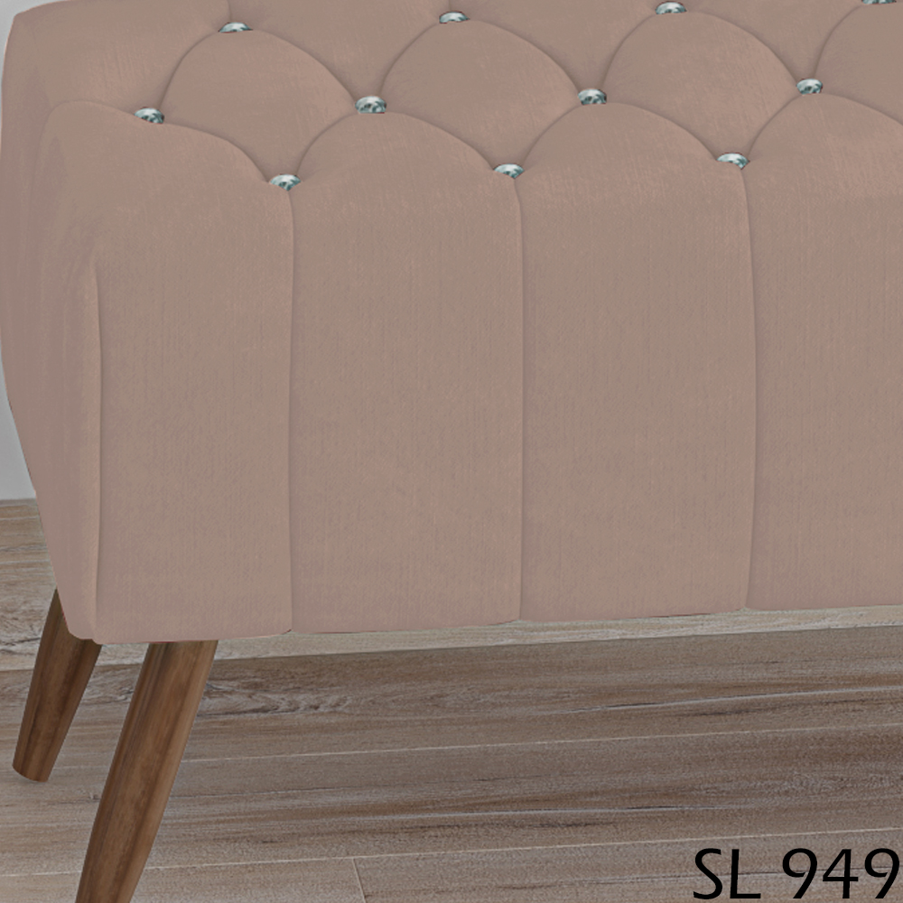 Puff Puf Para 100 cm Sala Pes Madeira Trit Veludo SL 949 Peer