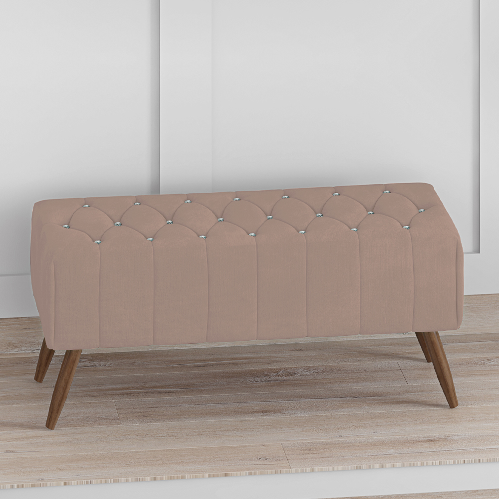 Puff Puf Para 100 cm Sala Pes Madeira Trit Veludo SL 949 Peer