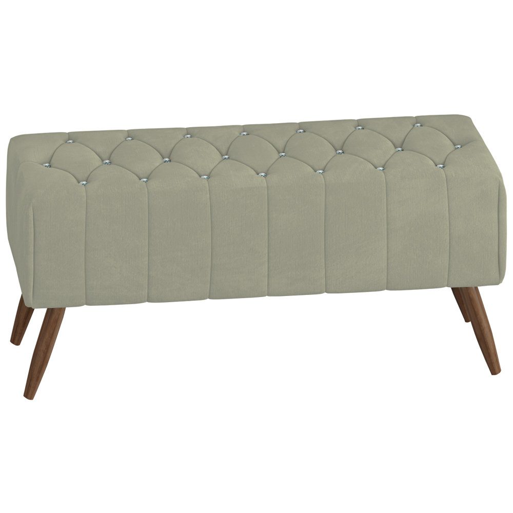 Puff Puf Para Sala 100 cm Pes Madeira Trit Veludo SL 940 Peer