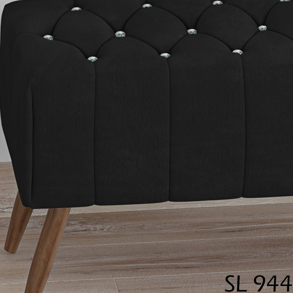 Puff Puf Para Sala 100 cm Pes Madeira Trit Veludo SL 944 Peer