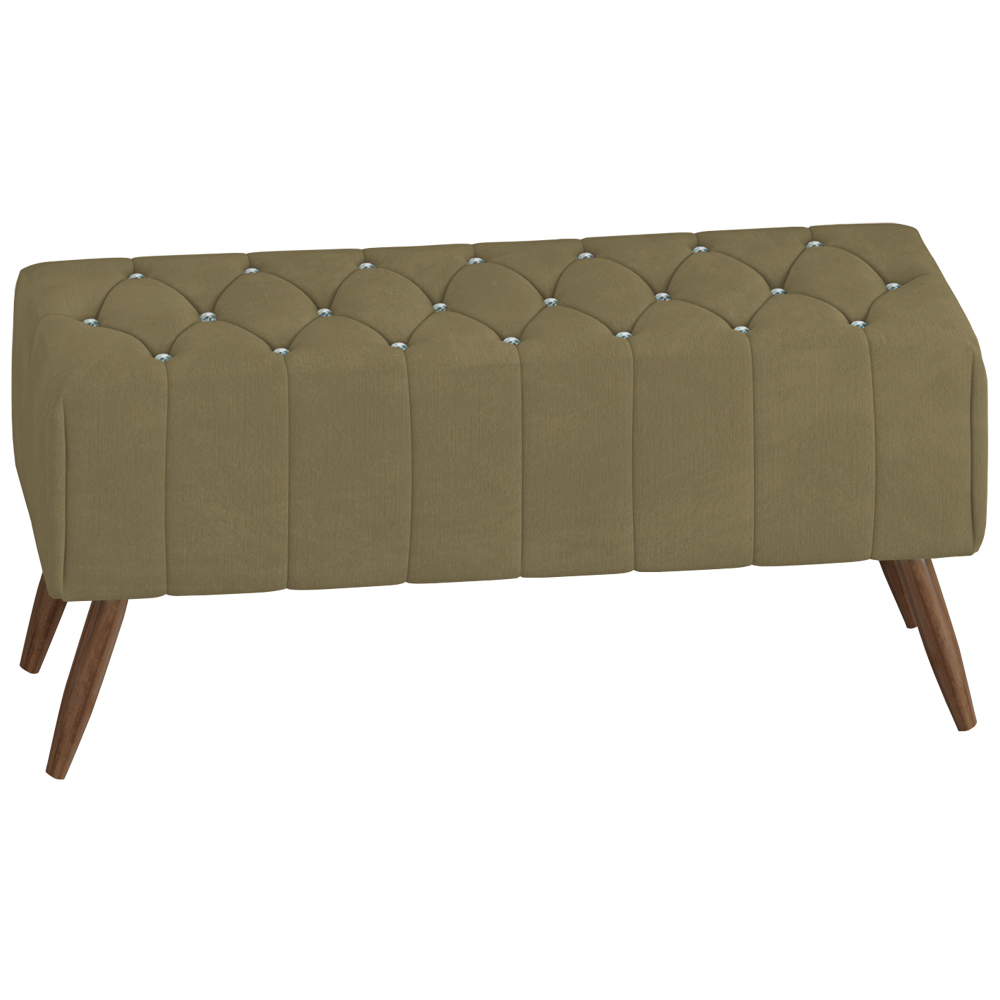 Puff Puf Para Sala 100 cm Pes Madeira Trit Veludo SL 945 Peer