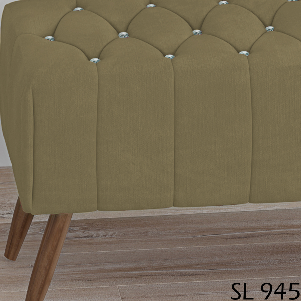 Puff Puf Para Sala 100 cm Pes Madeira Trit Veludo SL 945 Peer