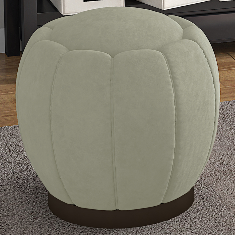 Puff Puf Para Sala Base Metal Chocolate Tull Veludo SL 940 Peer