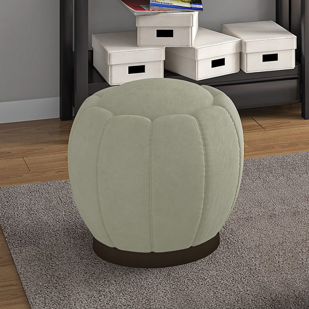 Puff Puf Para Sala Base Metal Chocolate Tull Veludo SL 940 Peer