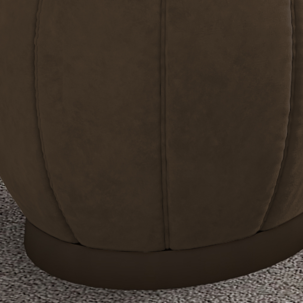 Puff Puf Para Sala Base Metal Chocolate Tull Veludo SL 942 Peer