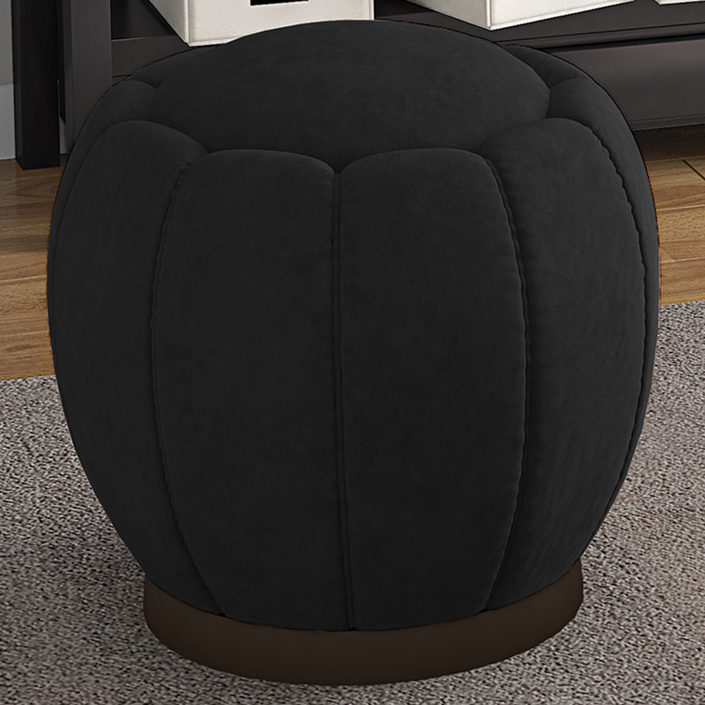 Puff Puf Para Sala Base Metal Chocolate Tull Veludo SL 944 Peer