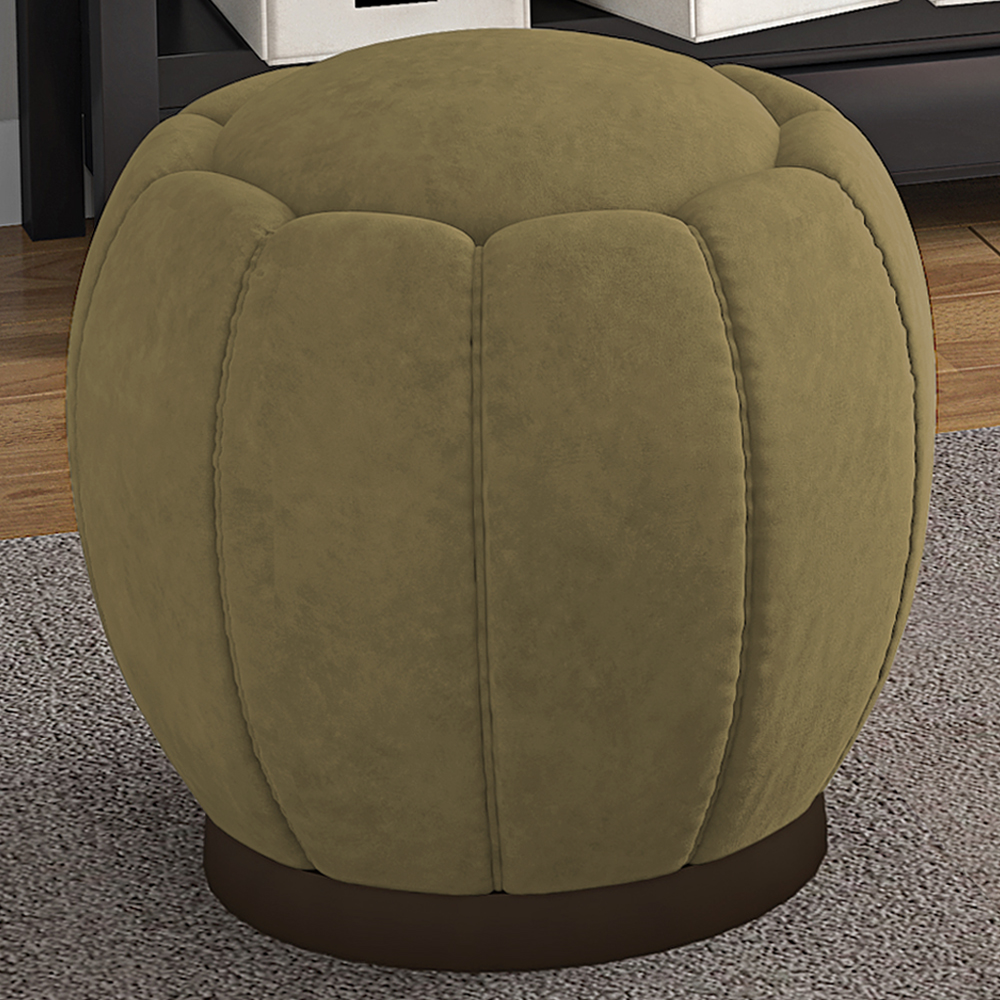 Puff Puf Para Sala Base Metal Chocolate Tull Veludo SL 945 Peer