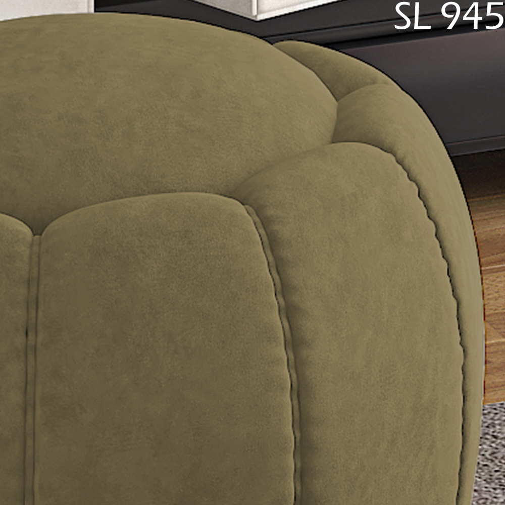 Puff Puf Para Sala Base Metal Chocolate Tull Veludo SL 945 Peer
