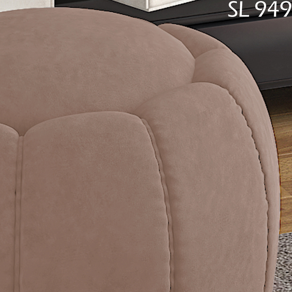 Puff Puf Para Sala Base Metal Chocolate Tull Veludo SL 949 Peer
