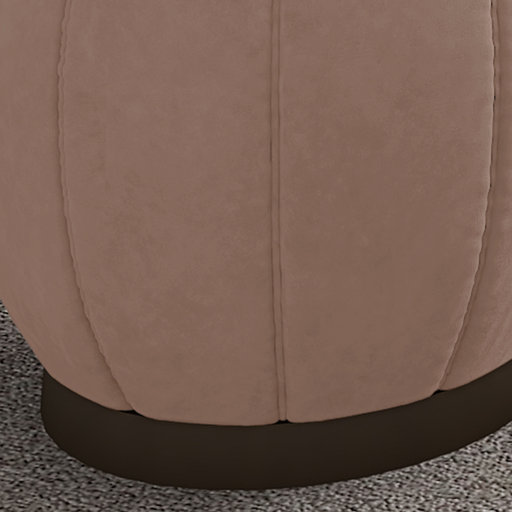 Puff Puf Para Sala Base Metal Chocolate Tull Veludo SL 949 Peer