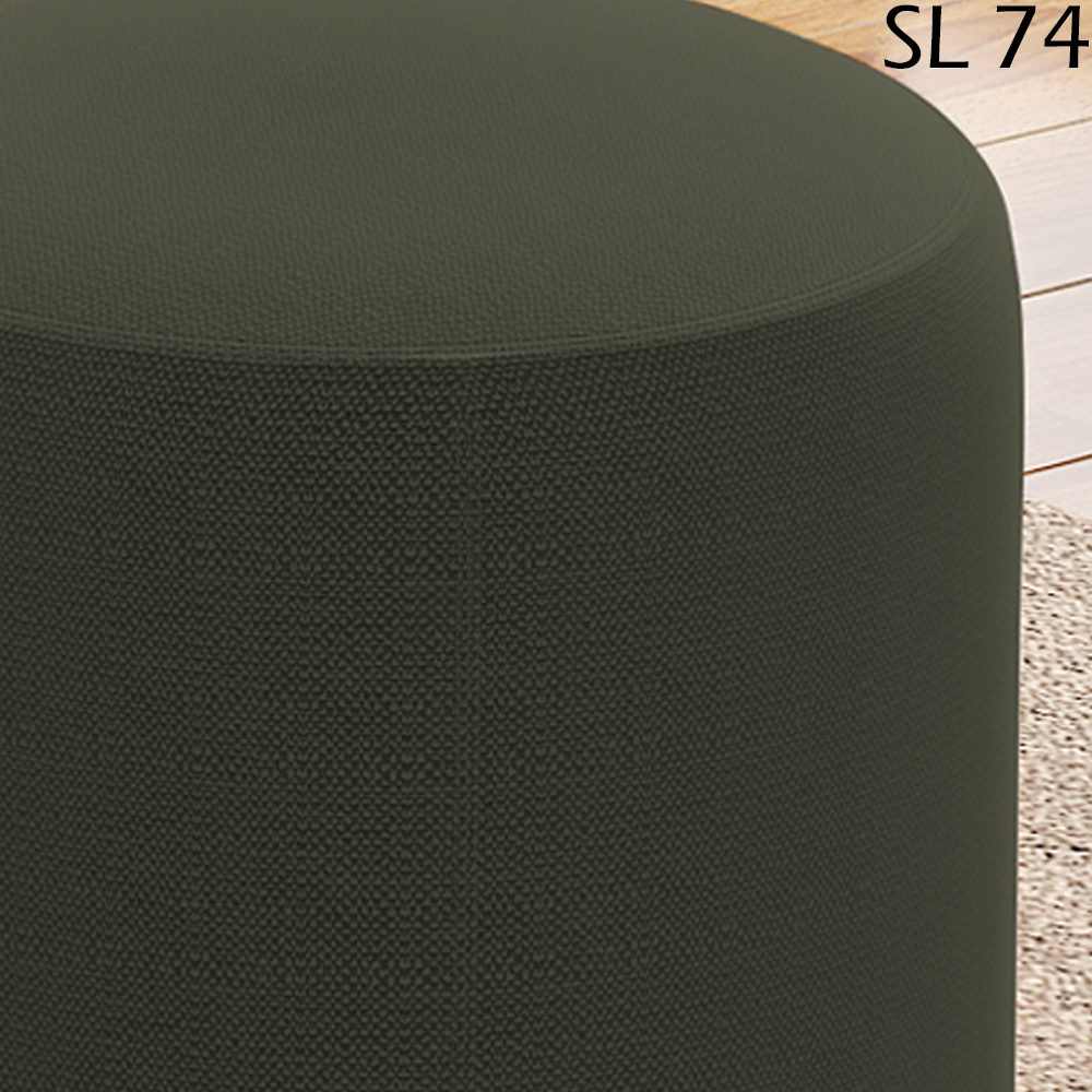 Puff Puf Para Sala Base Metal Preto Saien Linho SL 74 Peer