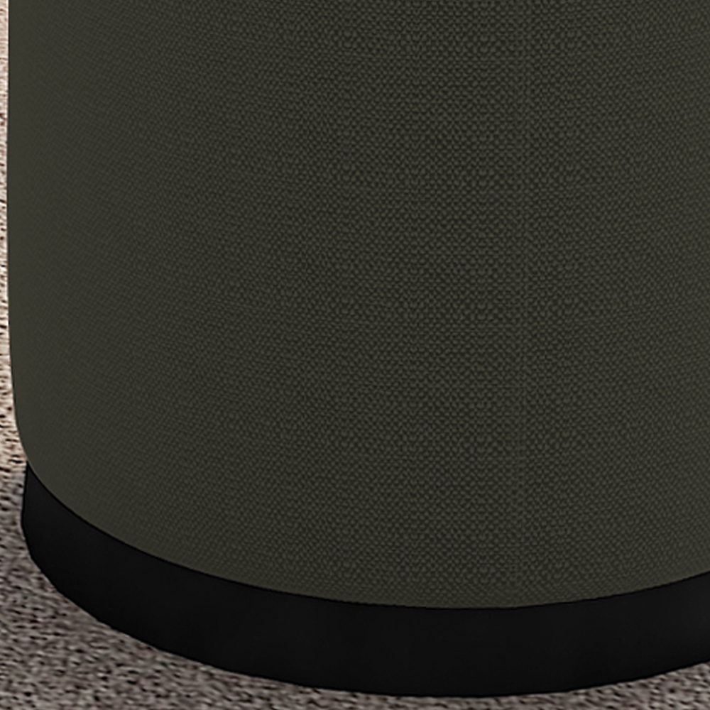 Puff Puf Para Sala Base Metal Preto Saien Linho SL 74 Peer