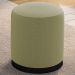 Puff Puf Para Sala Base Metal Preto Saien Linho SL 75 Peer