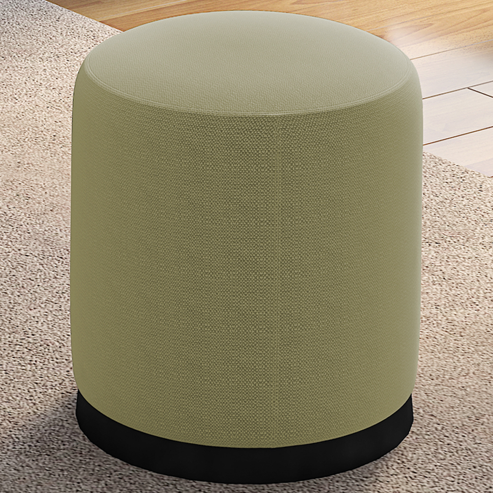 Puff Puf Para Sala Base Metal Preto Saien Linho SL 75 Peer