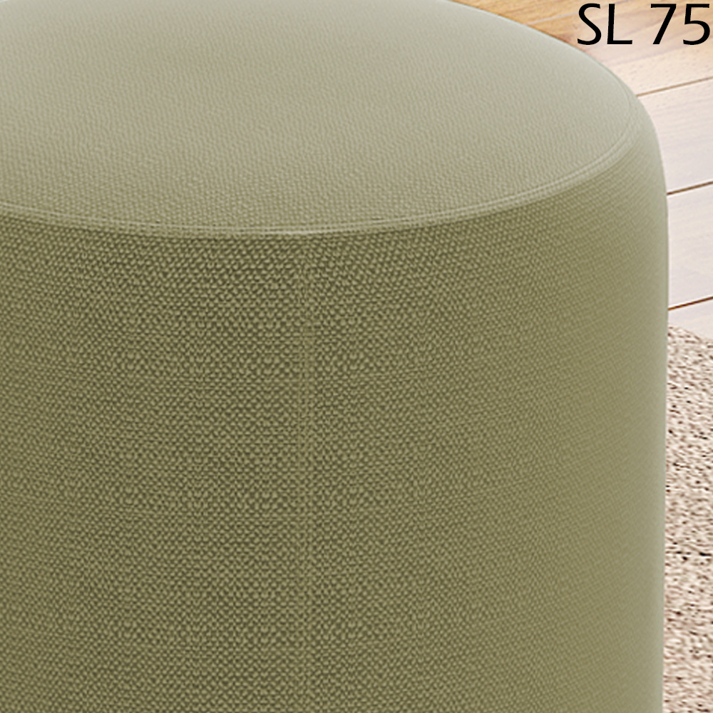 Puff Puf Para Sala Base Metal Preto Saien Linho SL 75 Peer