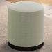 Puff Puf Para Sala Base Metal Preto Saien Linho SL 76 Peer