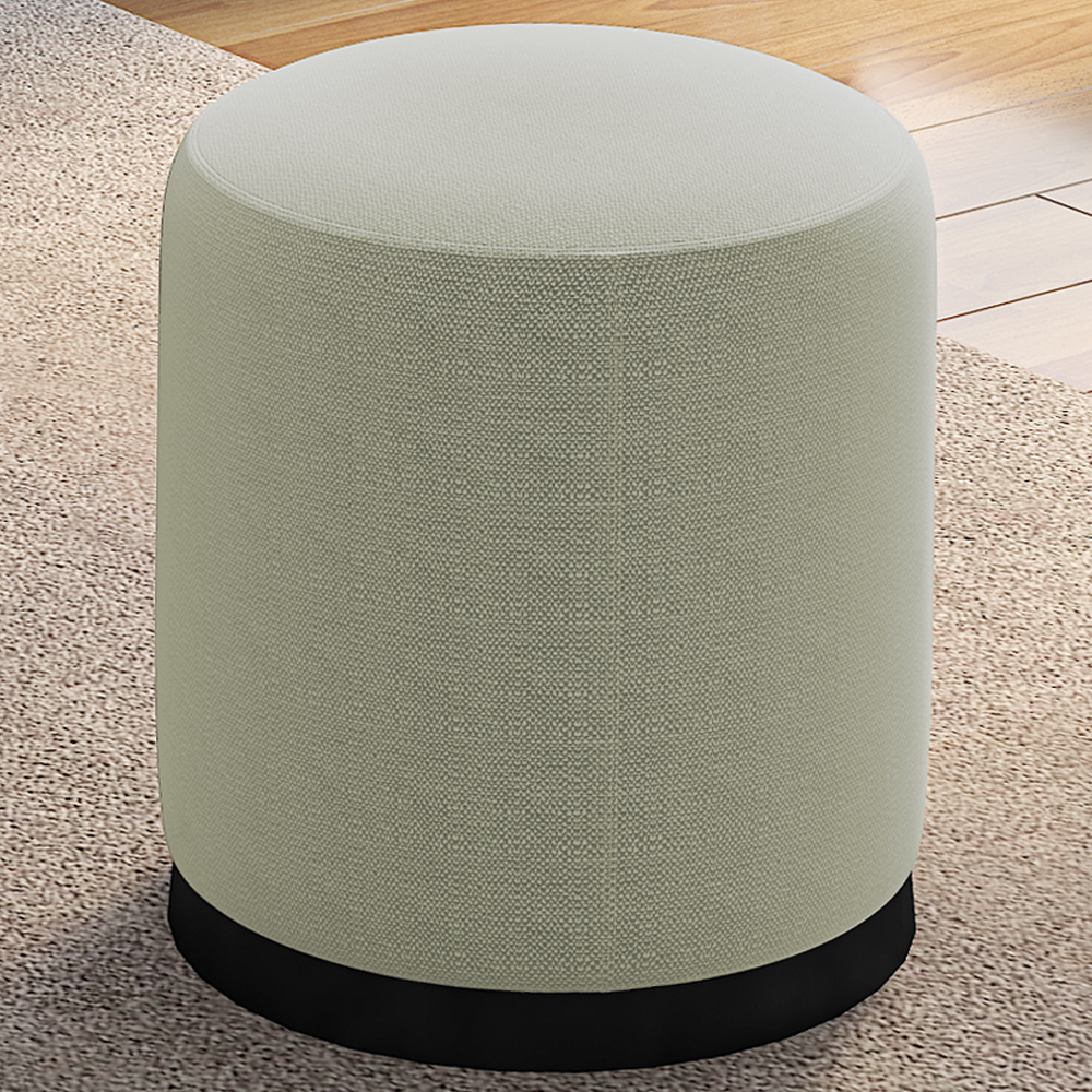 Puff Puf Para Sala Base Metal Preto Saien Linho SL 76 Peer
