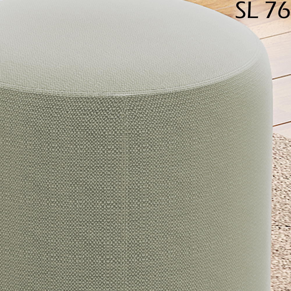 Puff Puf Para Sala Base Metal Preto Saien Linho SL 76 Peer