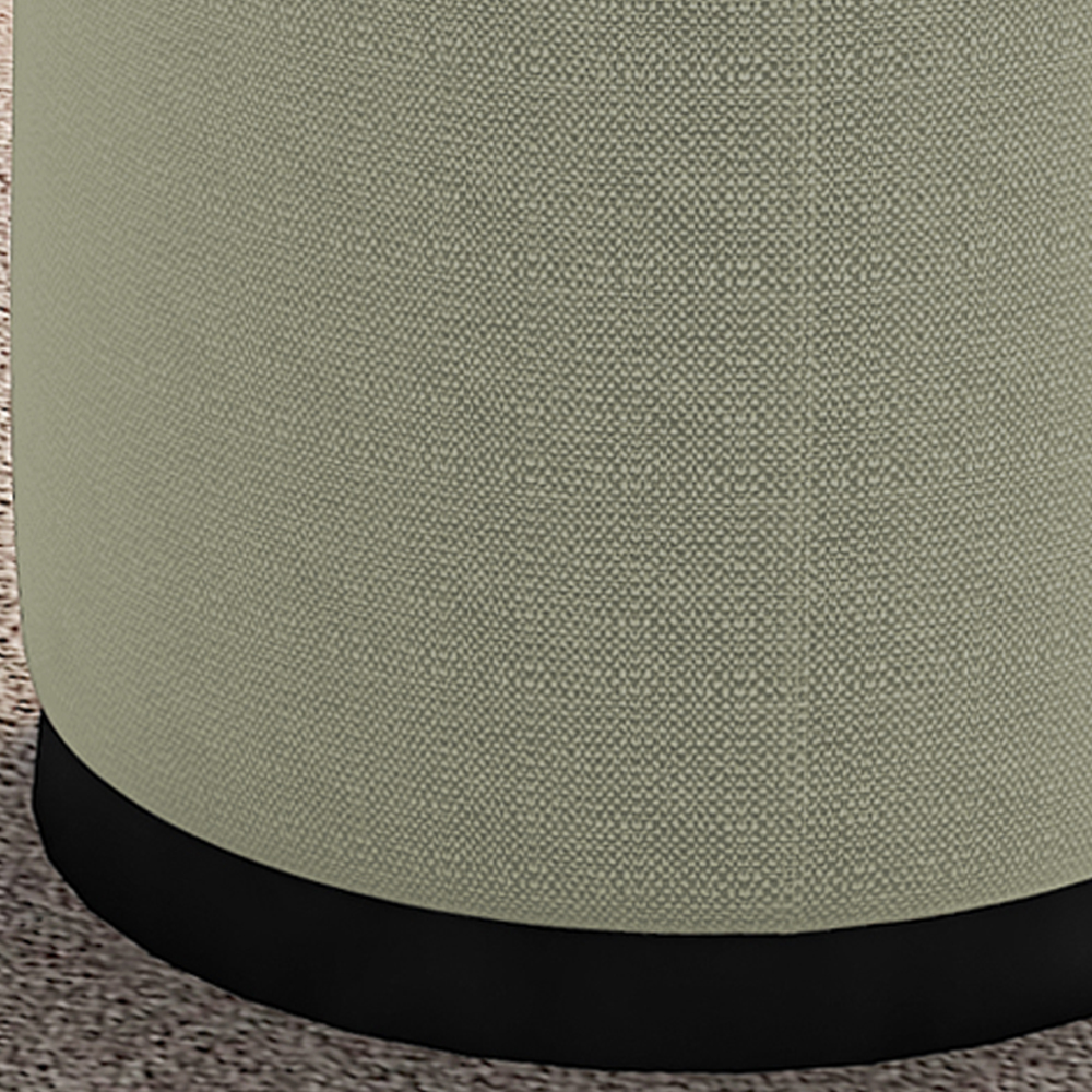 Puff Puf Para Sala Base Metal Preto Saien Linho SL 76 Peer
