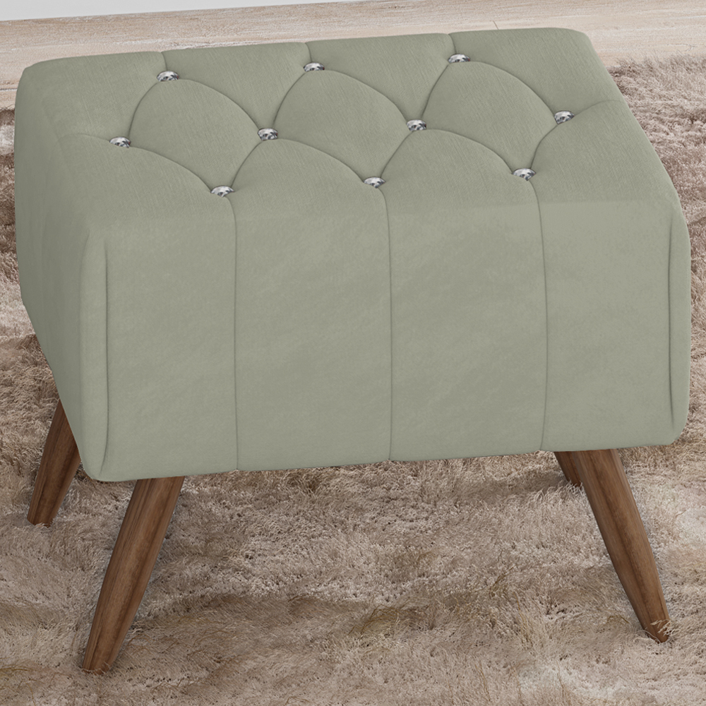 Puff Puf Para Sala Pes Madeira Trit Veludo SL 940 Peer