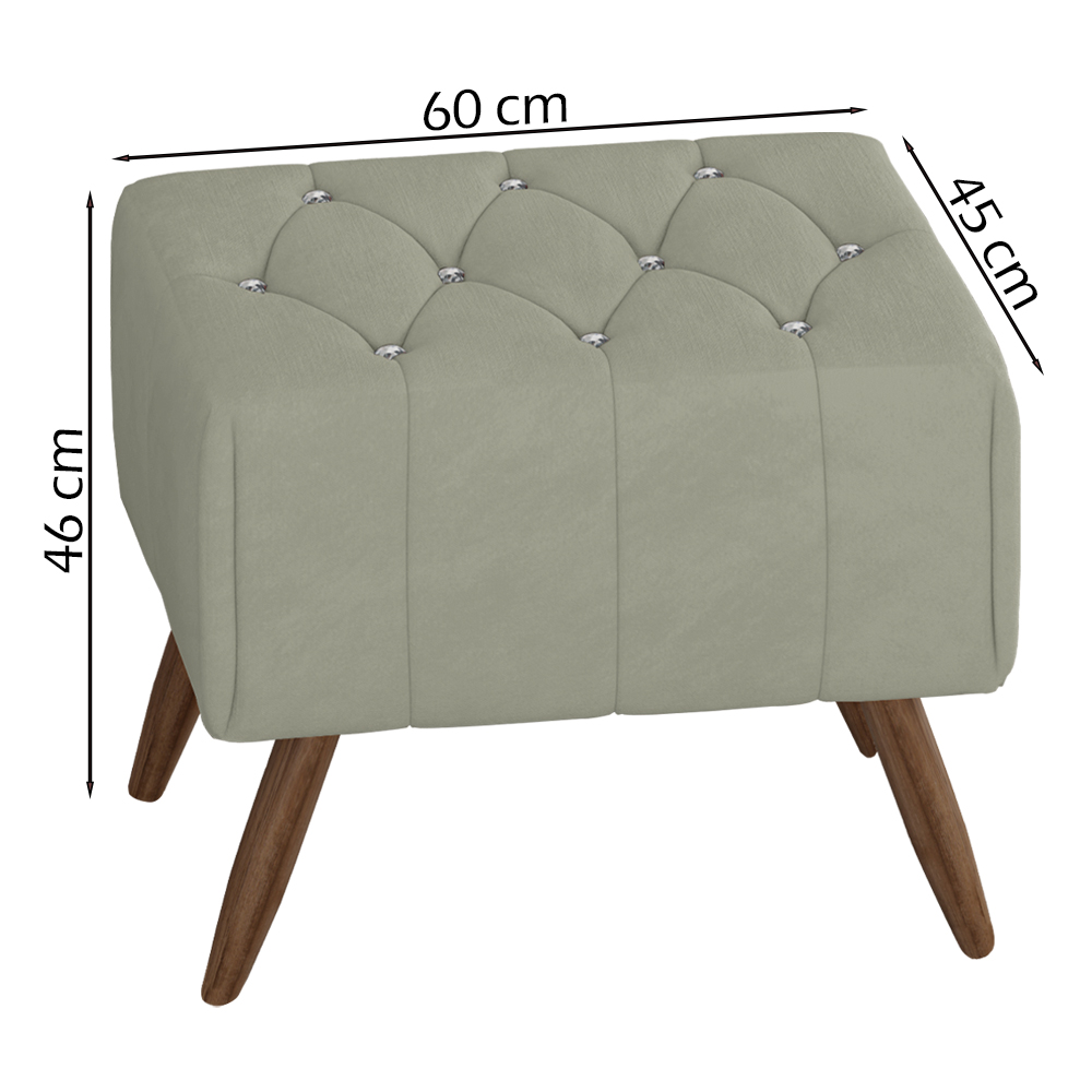 Puff Puf Para Sala Pes Madeira Trit Veludo SL 940 Peer
