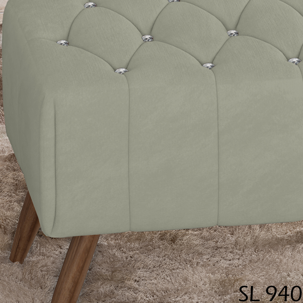Puff Puf Para Sala Pes Madeira Trit Veludo SL 940 Peer