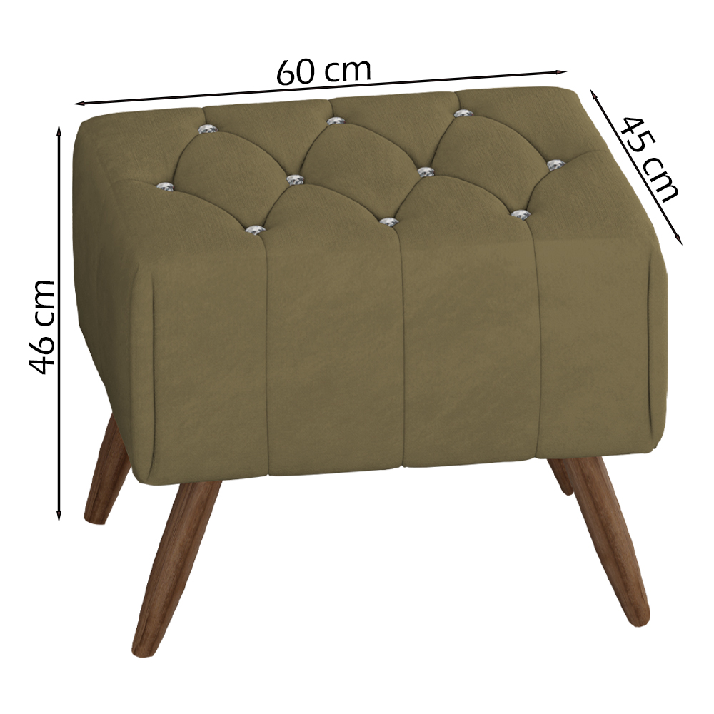Puff Puf Para Sala Pes Madeira Trit Veludo SL 945 Peer