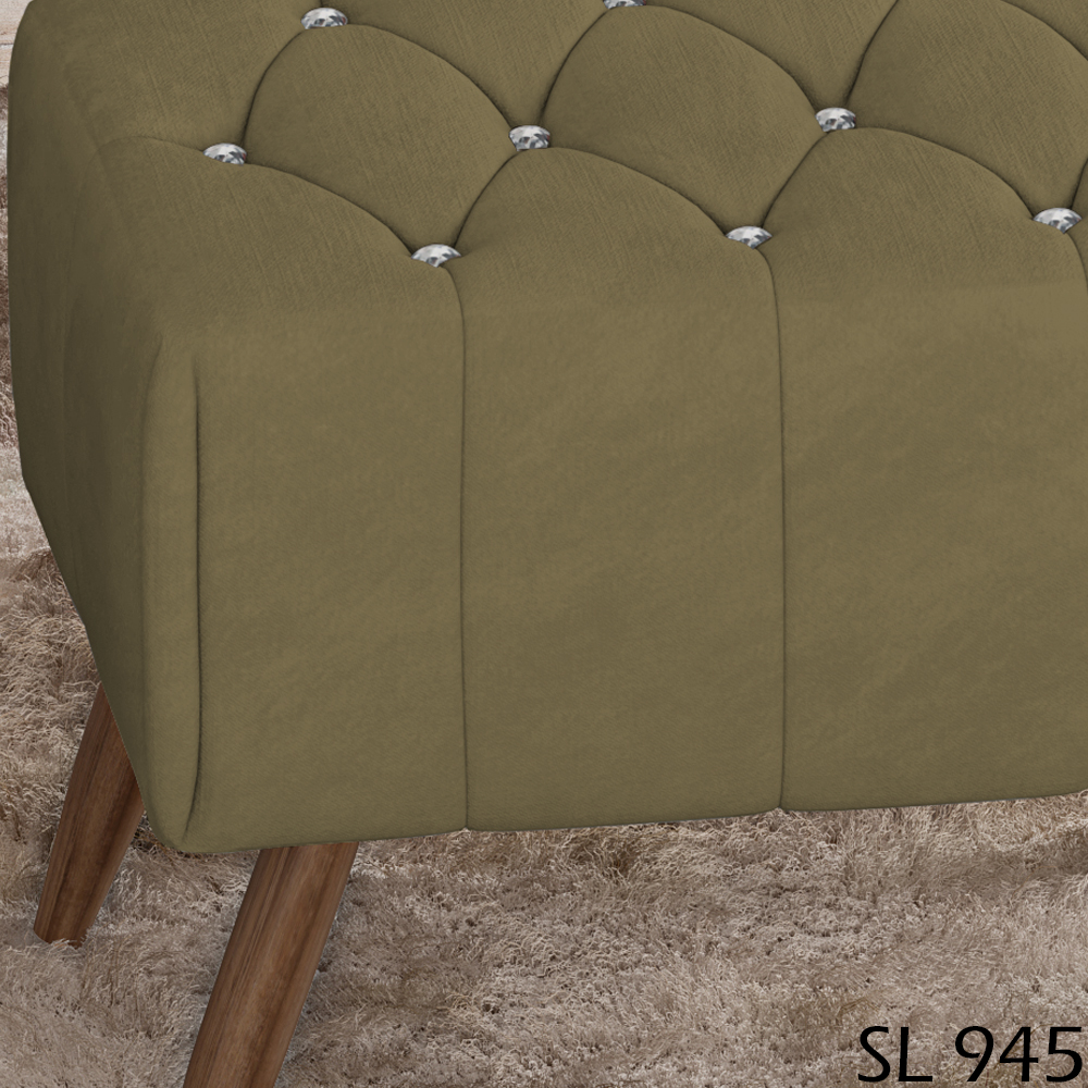Puff Puf Para Sala Pes Madeira Trit Veludo SL 945 Peer