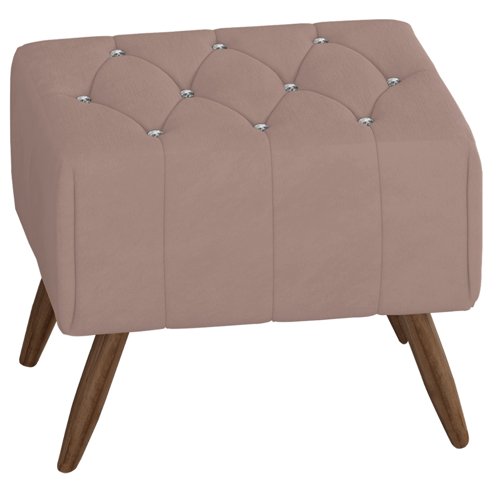 Puff Puf Para Sala Pes Madeira Trit Veludo SL 949 Peer