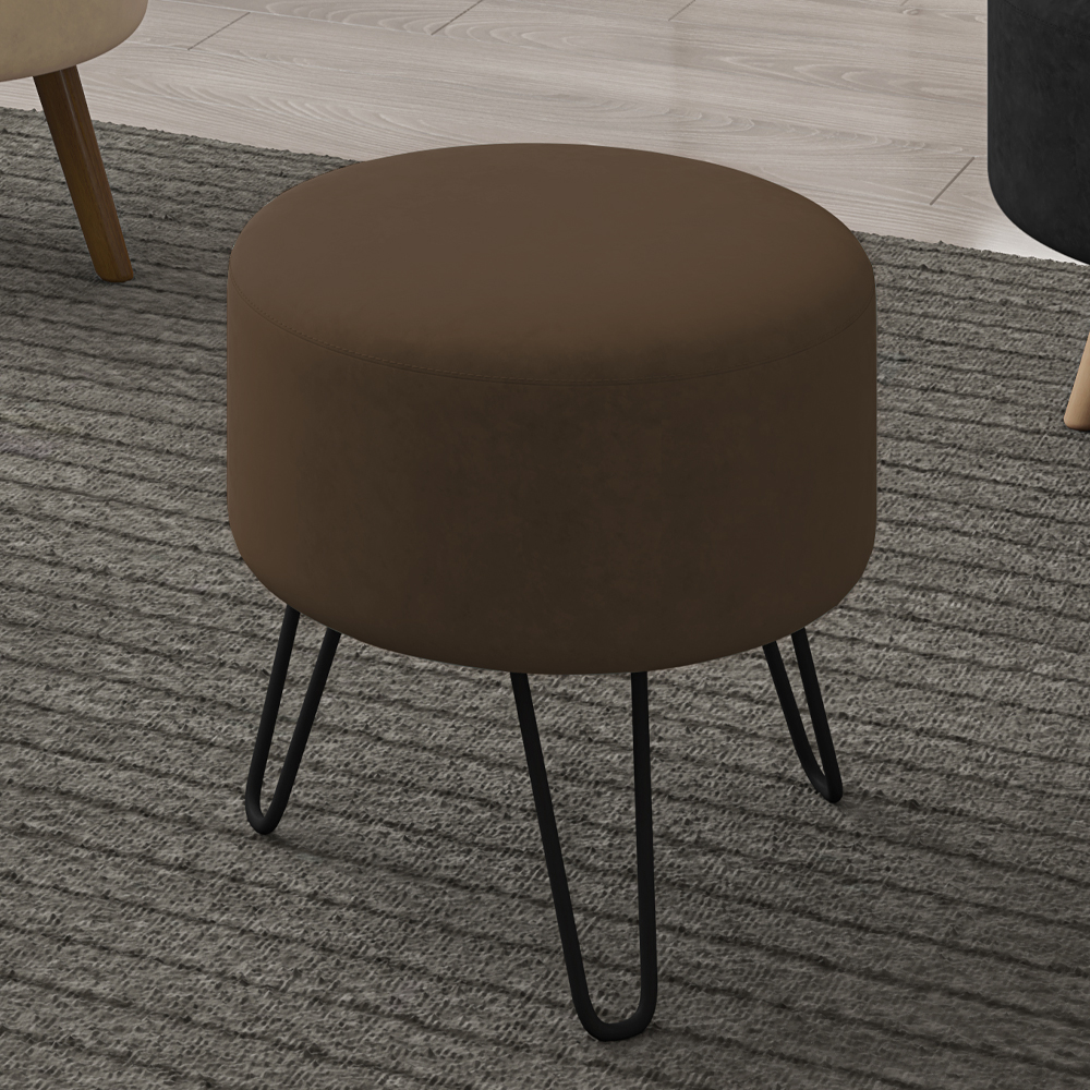 Puff Puf Para Sala Pes Metal Small Veludo SL 942 Peer