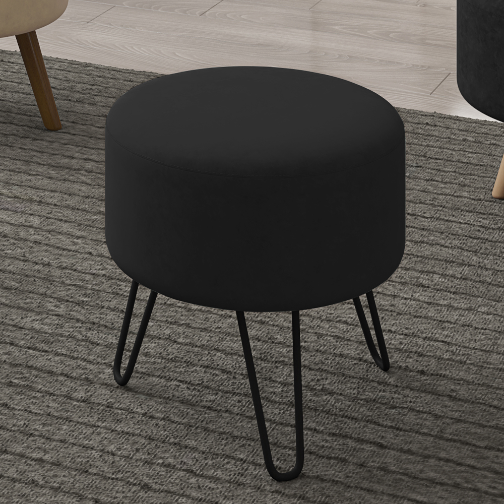 Puff Puf Para Sala Pes Metal Small Veludo SL 944 Peer