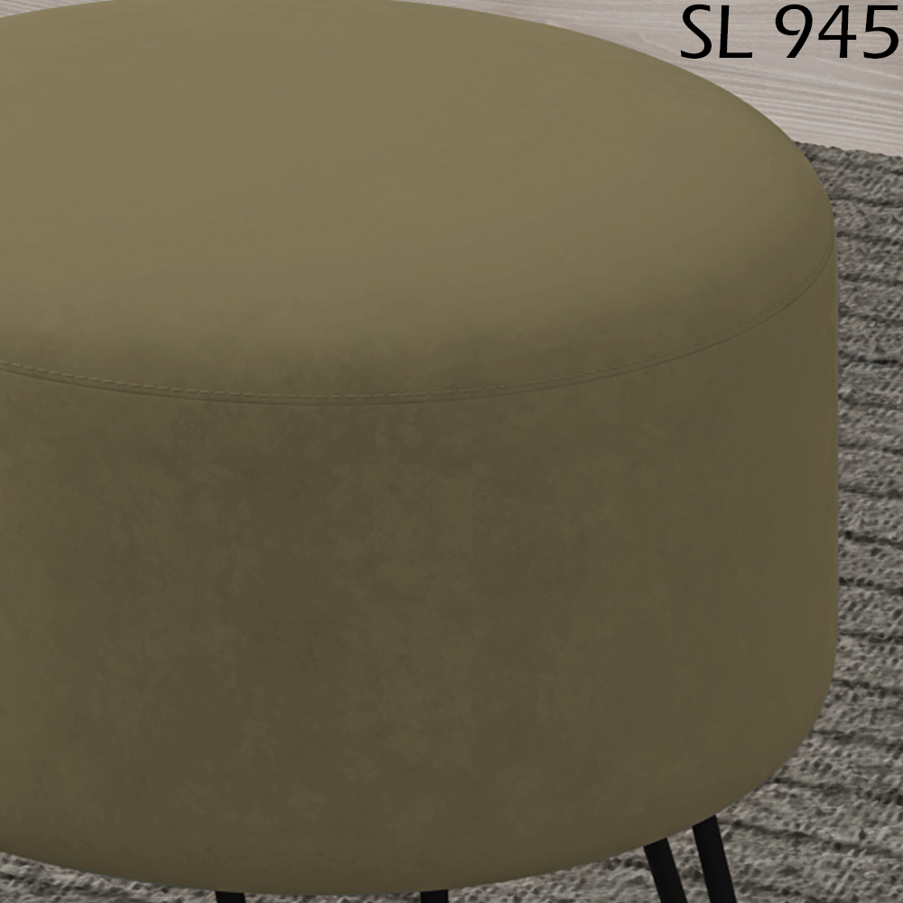 Puff Puf Para Sala Pes Metal Small Veludo SL 945 Peer