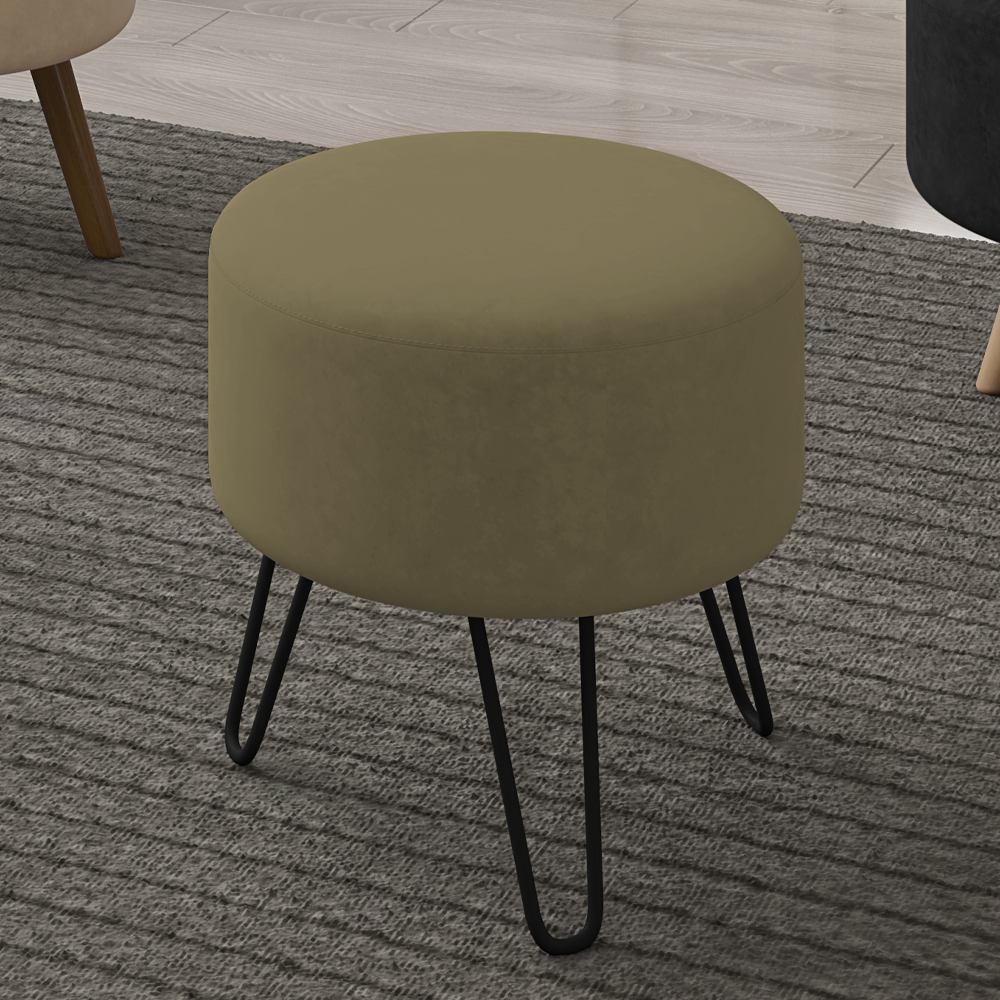 Puff Puf Para Sala Pes Metal Small Veludo SL 945 Peer