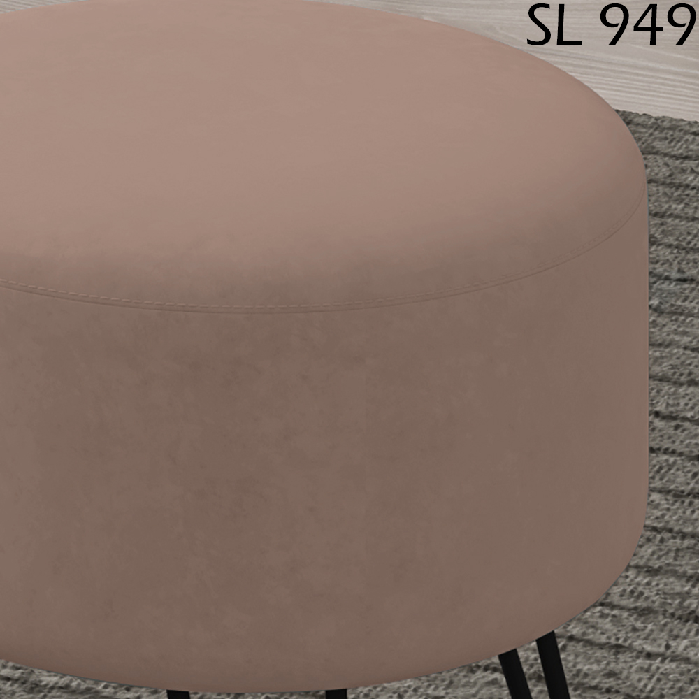 Puff Puf Para Sala Pes Metal Small Veludo SL 949 Peer