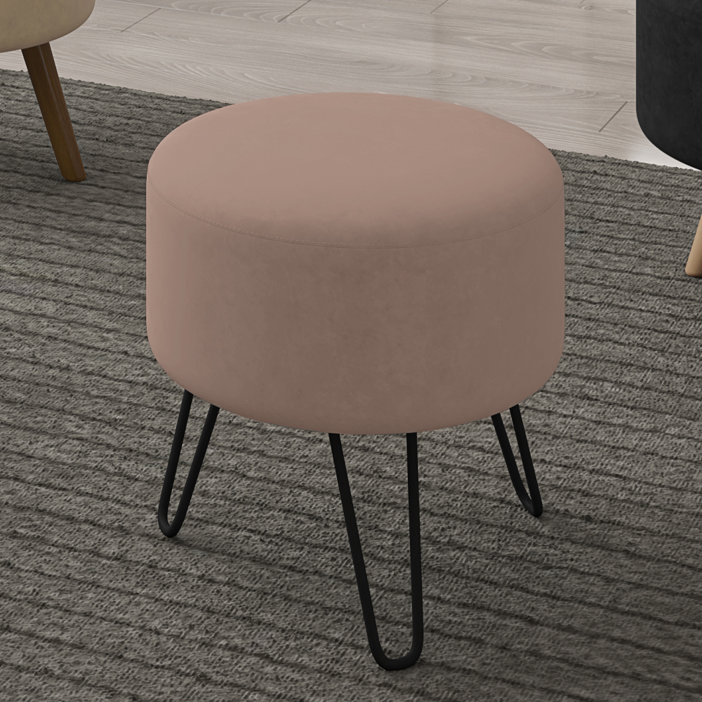 Puff Puf Para Sala Pes Metal Small Veludo SL 949 Peer