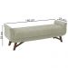 Puff Recamier 140 cm Pes Madeira Leville Veludo SL 940 Peer