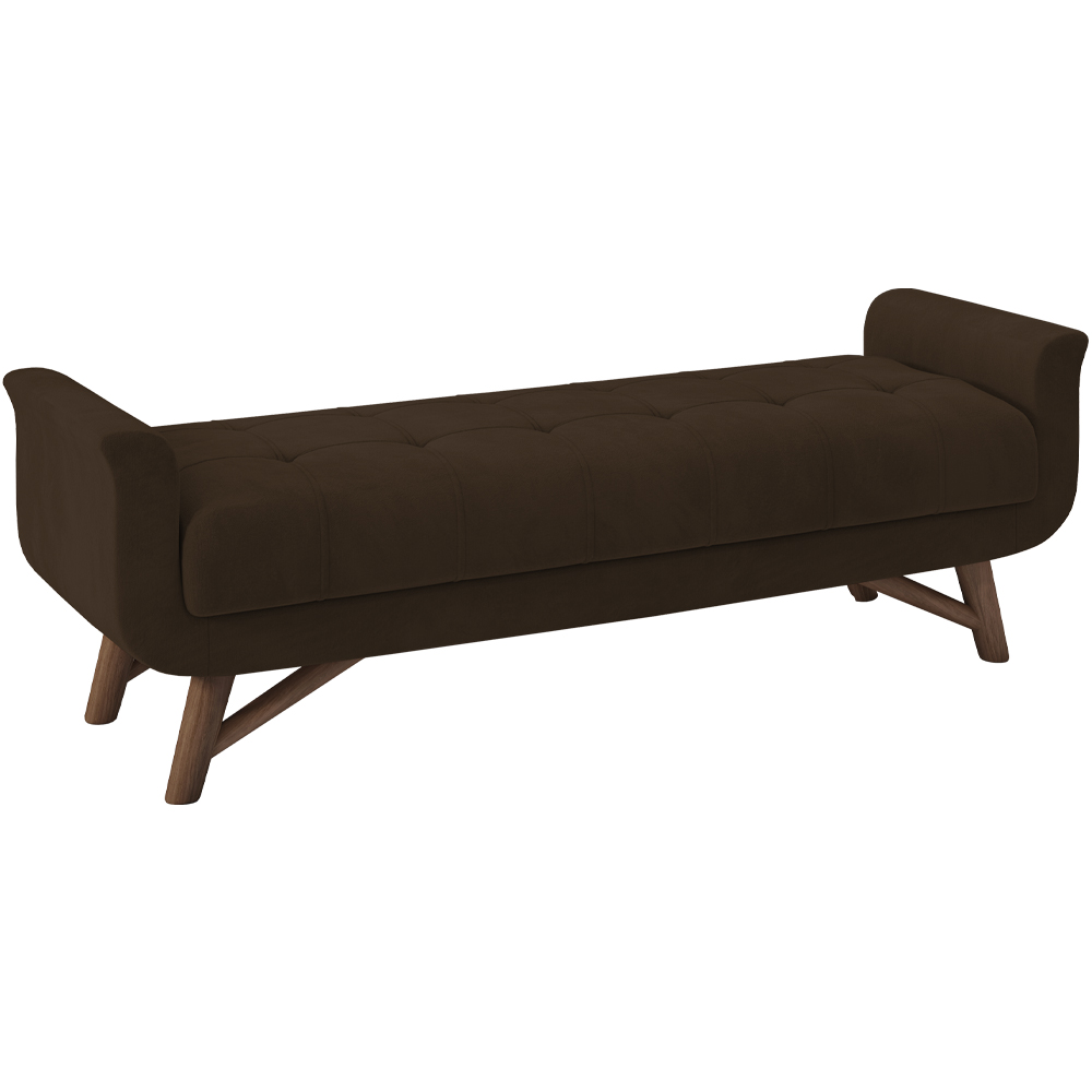 Puff Recamier 140 cm Pes Madeira Leville Veludo SL 942 Peer