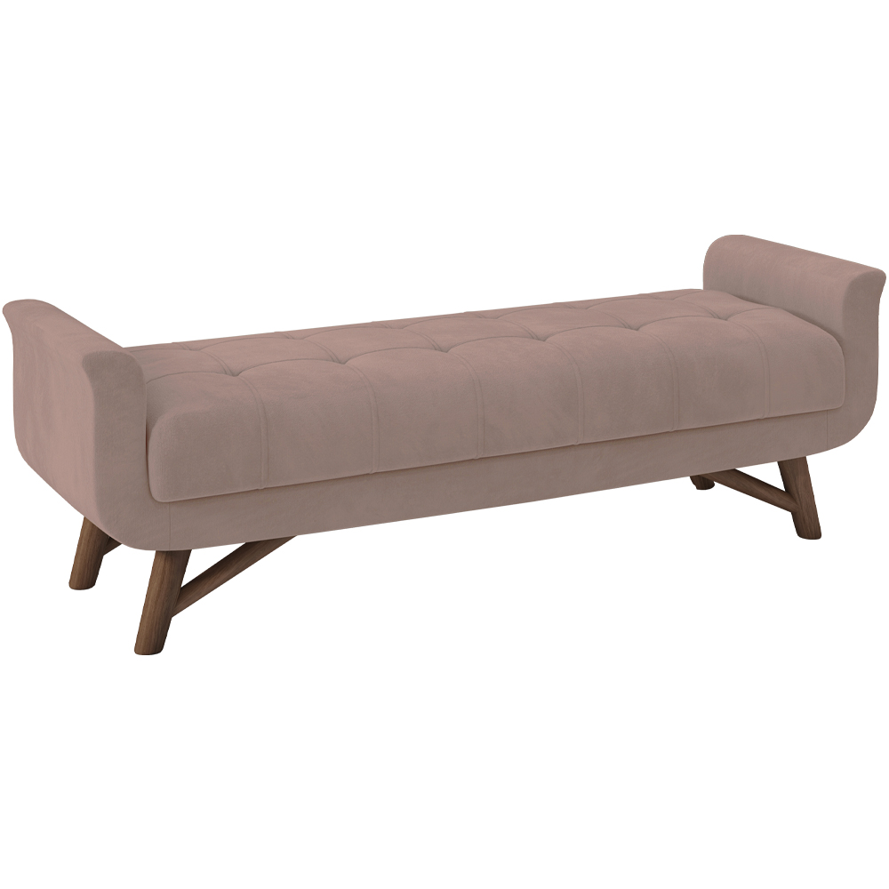 Puff Recamier 140 cm Pes Madeira Leville Veludo SL 949 Peer