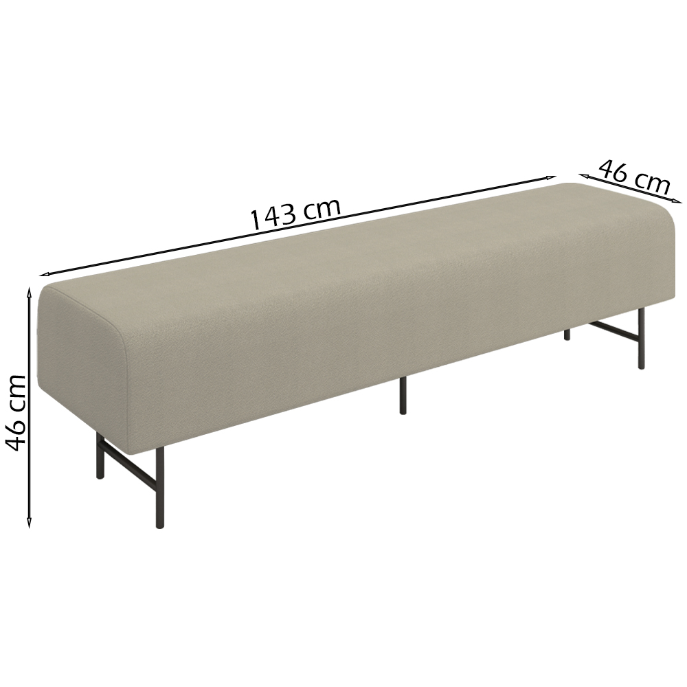 Puff Recamier 143 cm Pes Metal Baid Veludo SL 940 Peer
