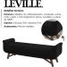 Puff Recamier 160 cm Pes Madeira Leville Veludo SL 944 Peer