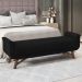 Puff Recamier 160 cm Pes Madeira Leville Veludo SL 944 Peer